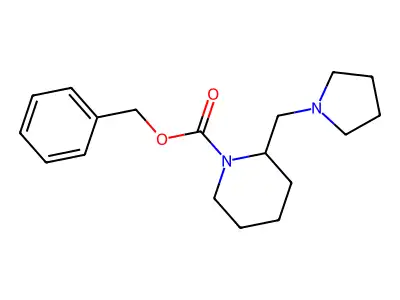 Benzyl 2-(pyrrolidin-1-ylmethyl)piperidine-1-carboxylate structure