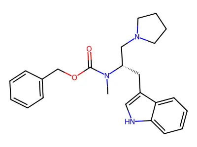 (S)-Benzyl (1-(1H-indol-3-yl)-3-(pyrrolidin-1-yl)propan-2-yl)(methyl)carbamate structure