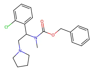 Benzyl (1-(2-chlorophenyl)-2-(pyrrolidin-1-yl)ethyl)(methyl)carbamate structure