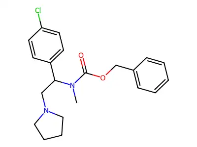 Benzyl (1-(4-chlorophenyl)-2-(pyrrolidin-1-yl)ethyl)(methyl)carbamate structure