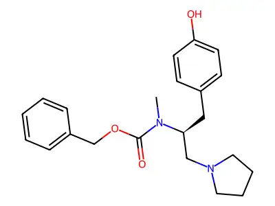 (S)-Benzyl (1-(4-hydroxyphenyl)-3-(pyrrolidin-1-yl)propan-2-yl)(methyl)carbamate structure