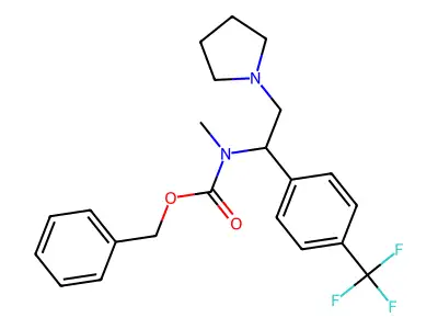 Benzyl methyl(2-(pyrrolidin-1-yl)-1-(4-(trifluoromethyl)phenyl)ethyl)carbamate structure
