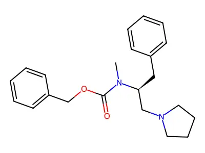 (S)-benzyl methyl(1-phenyl-3-(pyrrolidin-1-yl)propan-2-yl)carbamate structure