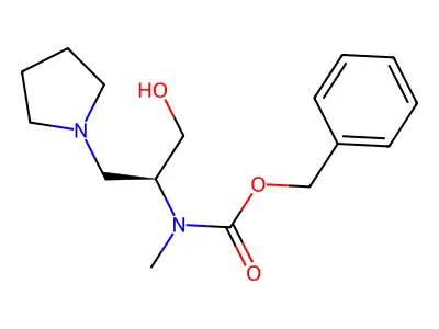 Benzyl(S)-(1-hydroxy-3-(pyrrolidin-1-yl)propan-2-yl)(methyl)carbamate structure