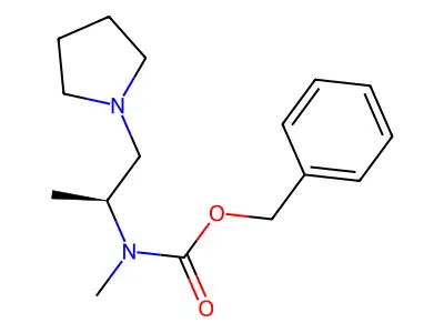 Benzyl (S)-methyl(1-(pyrrolidin-1-yl)propan-2-yl)carbamate structure