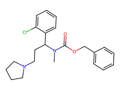 Benzyl (1-(2-chlorophenyl)-3-(pyrrolidin-1-yl)propyl)(methyl)carbamate structure