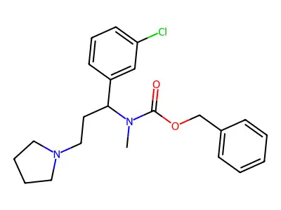 Benzyl (1-(3-chlorophenyl)-3-(pyrrolidin-1-yl)propyl)(methyl)carbamate structure