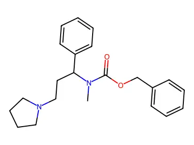 benzyl N-methyl-N-(1-phenyl-3-pyrrolidin-1-ylpropyl)carbamate structure