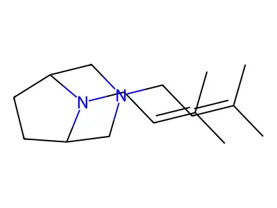 3,8-Diazabicyclo(3.2.1)octane, 3,8-di(3-methyl-2-butenyl)- structure