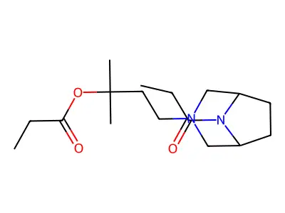 alpha,alpha-Dimethyl-8-propionyl-3,8-diazabicyclo(3.2.1)octane-3-propanol propionate structure