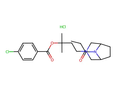 3,8-Diazabicyclo(3.2.1)octane-3-propanol, alpha,alpha-dimethyl-8-propionyl-, p-chlorobenzoate, hydrochloride structure