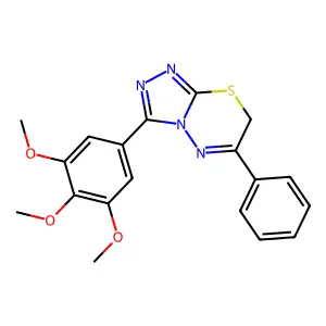 6-phenyl-3-(3,4,5-trimethoxyphenyl)-7H-[1,2,4]triazolo[3,4-b][1,3,4]thiadiazine structure