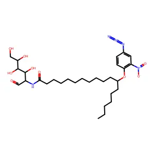 12-(4-叠氮基-2-硝基苯氧基)硬脂酰葡萄糖胺 structure