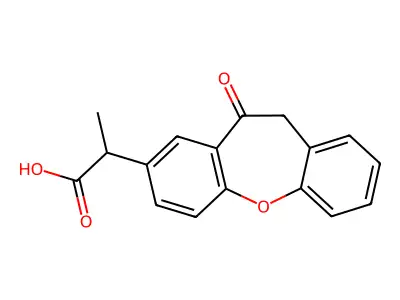 Dibenz(b,f)oxepin-2-acetic acid, 10,11-dihydro-alpha-methyl-11-oxo- structure
