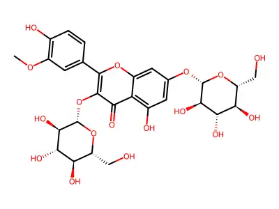 Isorhamnetin 3,7-O-diglucoside structure