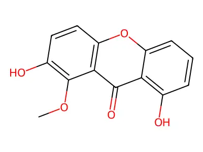 2,8-Dihydroxy-1-methoxyxanthone structure