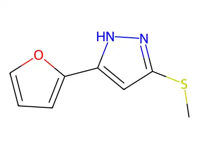 3-(2-Furyl)-5-(Methylthio)-1H-Pyrazole structure