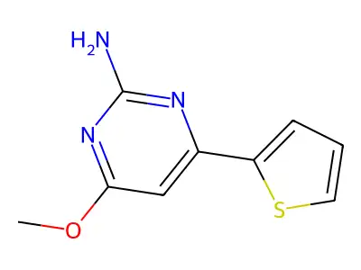 2-Pyrimidinamine, 4-methoxy-6-(2-thienyl)- structure