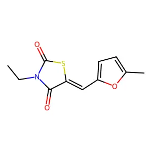 (5E)-3-ethyl-5-[(5-methylfuran-2-yl)methylidene]-1,3-thiazolidine-2,4-dione structure