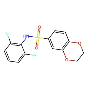 N-(2,6-difluorophenyl)-2,3-dihydro-1,4-benzodioxine-6-sulfonamide structure
