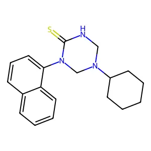 5-Cyclohexyl-1-naphthalen-1-yl-1,3,5-triazinane-2-thione structure