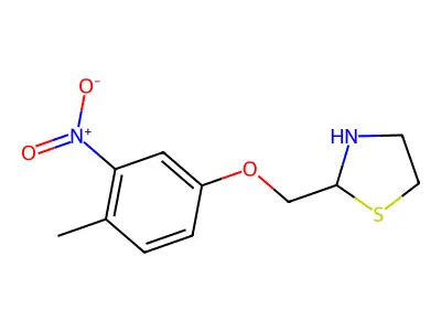 2-[(4-Methyl-3-nitrophenoxy)methyl]-1,3-thiazolidine structure