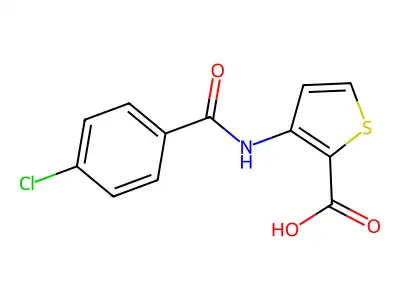 3-[(4-Chlorobenzoyl)amino]-2-thiophenecarboxylic acid structure