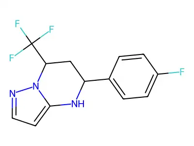 5-(4-fluorophenyl)-7-(trifluoromethyl)-4,5,6,7-tetrahydropyrazolo[1,5-a]pyrimidine structure