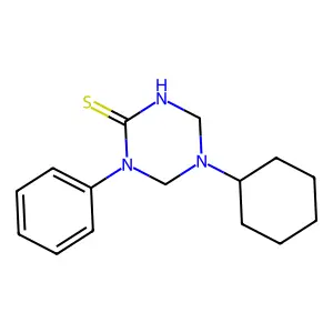 5-Cyclohexyl-1-phenyl-1,3,5-triazinane-2-thione structure