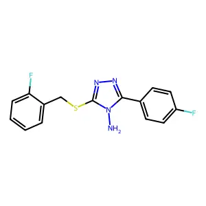 5-(4-Fluorophenyl)-3-[(2-fluorophenyl)methylthio]-1,2,4-triazole-4-ylamine structure