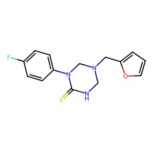 1-(4-Fluorophenyl)-5-(furan-2-ylmethyl)-1,3,5-triazinane-2-thione structure
