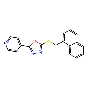 2-(Naphthalen-1-ylmethylsulfanyl)-5-pyridin-4-yl-1,3,4-oxadiazole structure