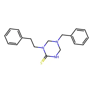 5-Benzyl-1-phenethyl-1,3,5-triazinane-2-thione structure