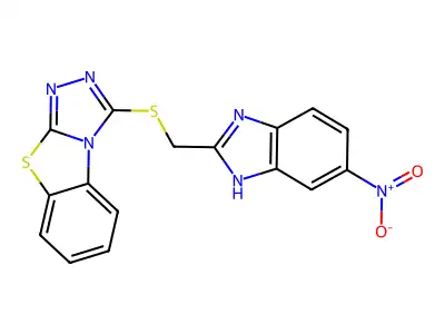 3-{[(6-nitro-1H-benzimidazol-2-yl)methyl]sulfanyl}[1,2,4]triazolo[3,4-b][1,3]benzothiazole structure