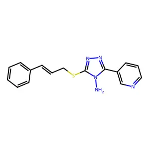 3-(3-Phenylprop-2-enylsulfanyl)-5-pyridin-3-yl-1,2,4-triazol-4-amine structure