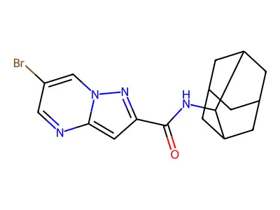N-(2-adamantyl)-6-bromopyrazolo[1,5-a]pyrimidine-2-carboxamide structure