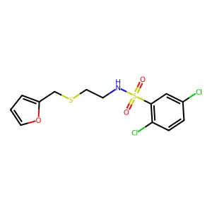 2,5-dichloro-N-[2-(furan-2-ylmethylsulfanyl)ethyl]benzenesulfonamide structure
