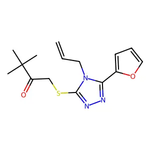 1-((4-Allyl-5-(2-furyl)-4H-1,2,4-triazol-3-YL)thio)-3,3-dimethyl-2-butanone structure