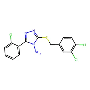 5-[(3,4-Dichlorophenyl)methylthio]-3-(2-chlorophenyl)-1,2,4-triazole-4-ylamine structure