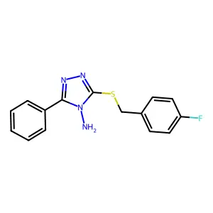 3-[(4-Fluorophenyl)methylthio]-5-phenyl-1,2,4-triazole-4-ylamine structure