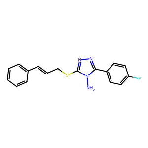 3-((2E)-3-phenylprop-2-enylthio)-5-(4-fluorophenyl)-1,2,4-triazole-4-ylamine structure