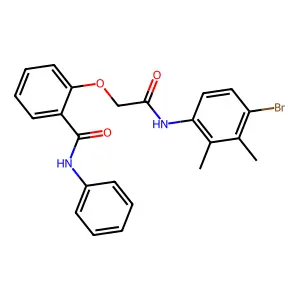 2-[2-(4-bromo-2,3-dimethylanilino)-2-oxoethoxy]-N-phenylbenzamide structure