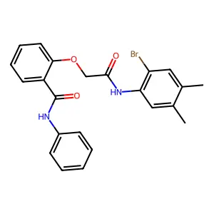 2-[2-(2-bromo-4,5-dimethylanilino)-2-oxoethoxy]-N-phenylbenzamide structure