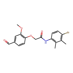N-(4-bromo-2,3-dimethylphenyl)-2-(4-formyl-2-methoxyphenoxy)acetamide structure