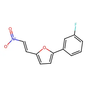 2-(3-fluorophenyl)-5-[(E)-2-nitroethenyl]furan structure