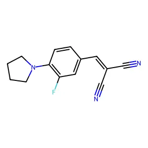 [3-Fluoro-4-(pyrrolidin-1-yl)benzylidene]propanedinitrile structure