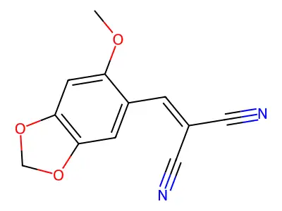 [(6-Methoxy-1,3-benzodioxol-5-yl)methylidene]propanedinitrile structure