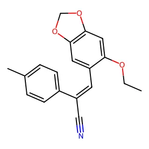 (E)-3-(6-ethoxy-1,3-benzodioxol-5-yl)-2-(4-methylphenyl)prop-2-enenitrile structure