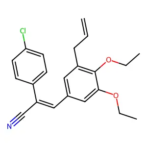 (E)-2-(4-chlorophenyl)-3-(3,4-diethoxy-5-prop-2-enylphenyl)prop-2-enenitrile structure