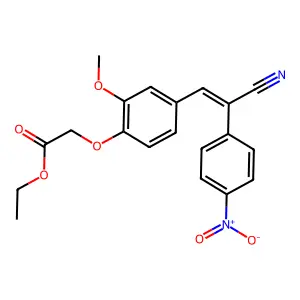 ethyl {4-[(E)-2-cyano-2-(4-nitrophenyl)ethenyl]-2-methoxyphenoxy}acetate structure